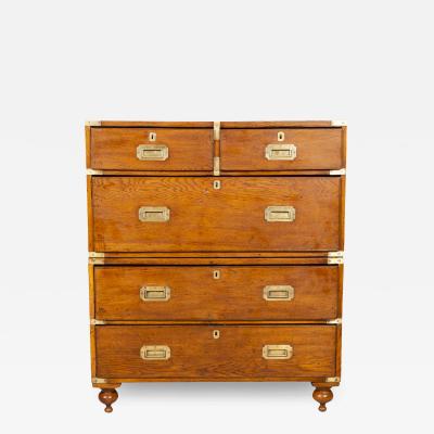 Victorian Oak Campaign Chest