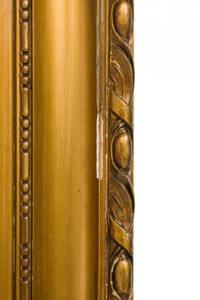 Victorian Oil Painting of Figures by Red Roofed House