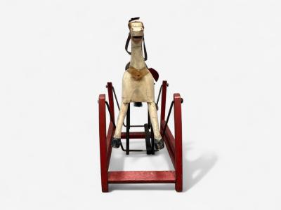 Victorian Painted Wood Primitive Rocking Horse USA 19th c 