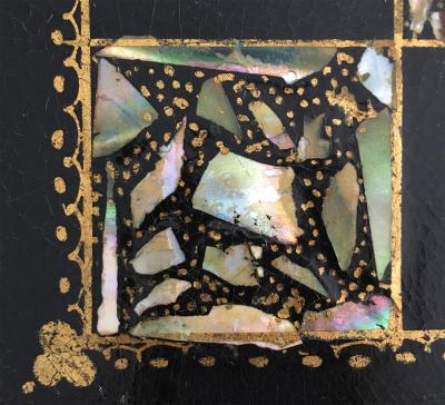 Victorian Papier Mache Mother of Pearl Chess and Backgammon Games Box