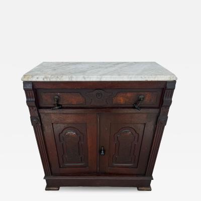 Victorian Period Mahogany Marble Top Cabinet