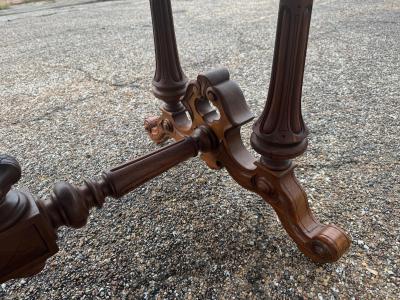 Victorian Period Walnut Bureau Plat Desk with Maroon Leather Top
