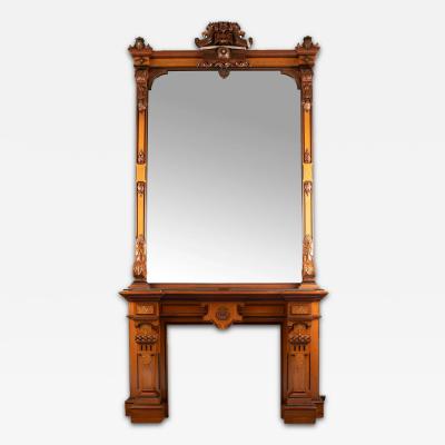 Victorian Renaissance Revival Mantel and Pier Mirror