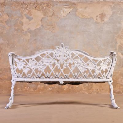 Victorian Revival Cast Aluminum Sleigh Form Garden Bench C 1950 