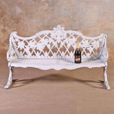 Victorian Revival Cast Aluminum Sleigh Form Garden Bench C 1950 