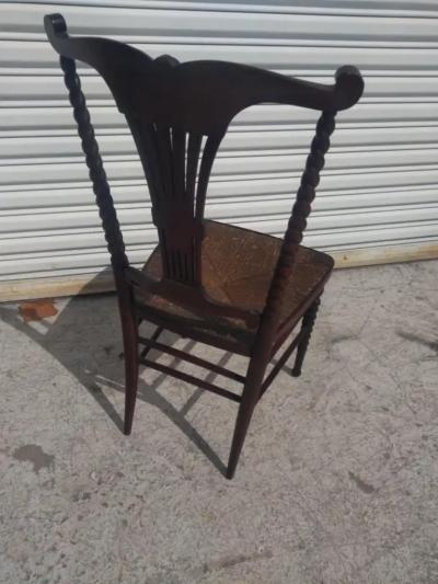 Victorian Rush Bottom Barley Twist Style Side Chair