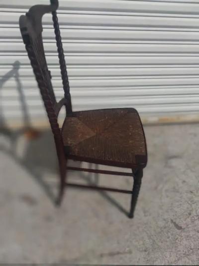 Victorian Rush Bottom Barley Twist Style Side Chair