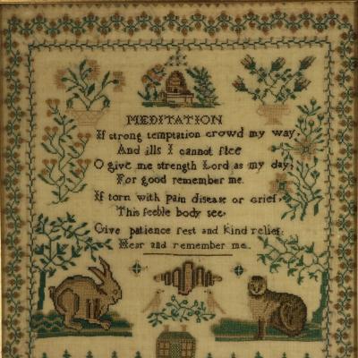 Victorian Sampler 1850 Sarah Roberts Aged 13
