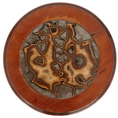 Victorian Septarian Nodule marble and mahogany occasional table
