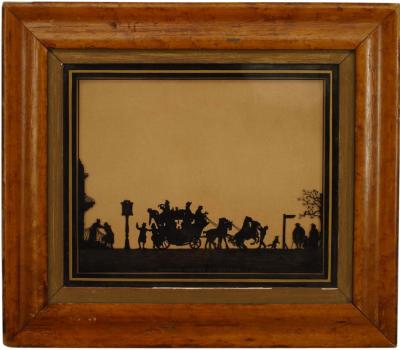 Victorian Silhouette of Coach and Horses