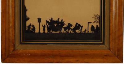 Victorian Silhouette of Coach and Horses