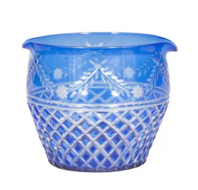 Victorian Sixty Piece Blue Cut To Clear Crystal Stemware