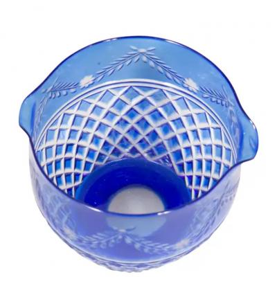 Victorian Sixty Piece Blue Cut To Clear Crystal Stemware