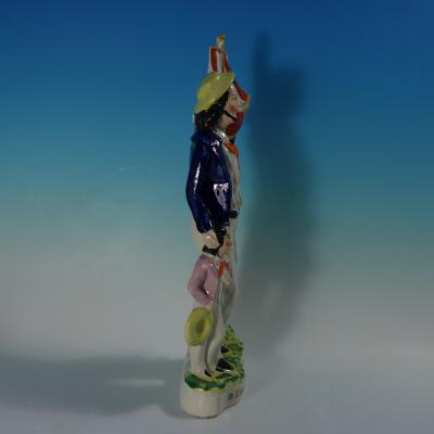 Victorian Staffordshire Pottery Begging Sailor Figure