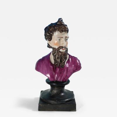 Victorian Staffordshire Pottery Bust of Plato