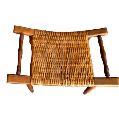 Victorian Style Oak and Rattan Stool