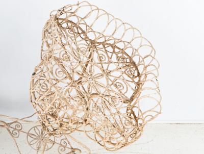 Victorian Style White Painted Wirework Plant Stand English Early 20th C 