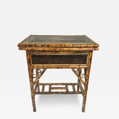 Victorian Tiger Bamboo Expanding Side Table Game Table