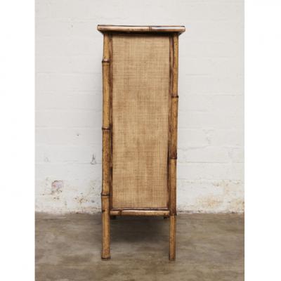 Victorian Tiger Bamboo Shelf with Lacquered top