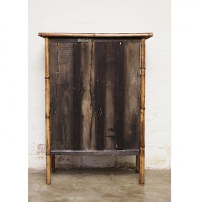 Victorian Tiger Bamboo Shelf with Lacquered top