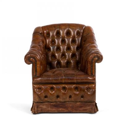 Victorian Tufted Leather Club Chair