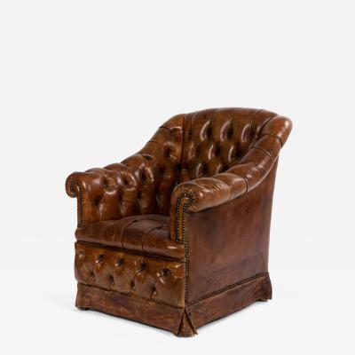 Victorian Tufted Leather Club Chair