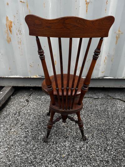 Victorian Walnut Spindle Back Ball And Claw Swivel Piano Stool