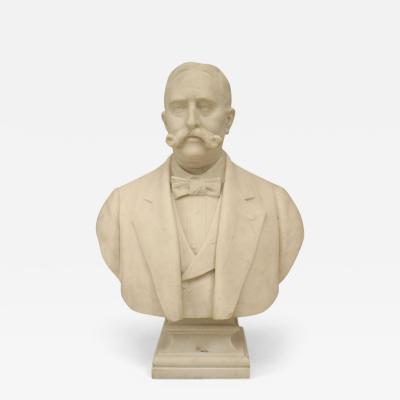 Victorian White Marble Gentleman Bust