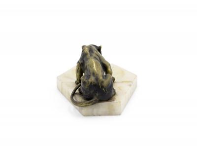 Victorian White Onyx Ashtray with Tiger