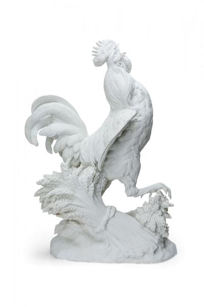 Victorian White Pariam Rooster