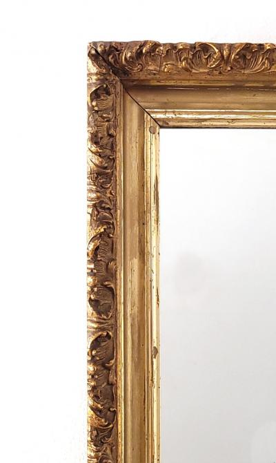 Victorian Wood and Molded Plaster Silver Gilt Frame Mirror France 19th century