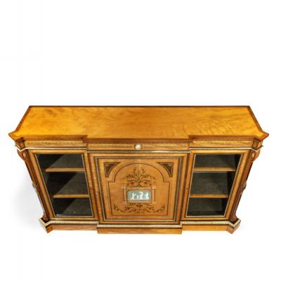 Victorian satinwood side cabinet attributed to Dyer and Watts