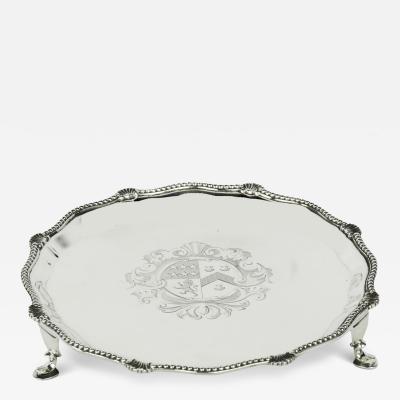 Victorian silver armorial tray presented to Brig General Sir Bertram Portal