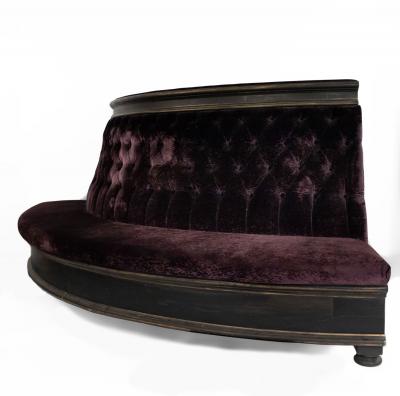 Victorian style Purple Velvet Banquette Pouf