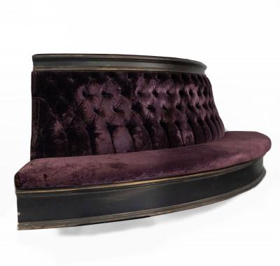 Victorian style Purple Velvet Banquette Pouf