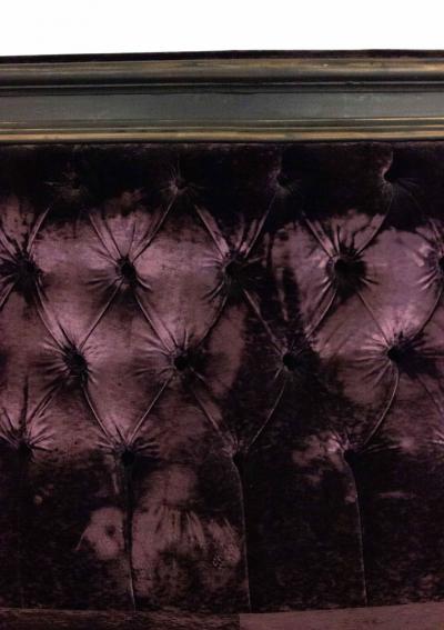 Victorian style Purple Velvet Banquette Pouf