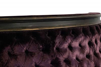 Victorian style Purple Velvet Banquette Pouf