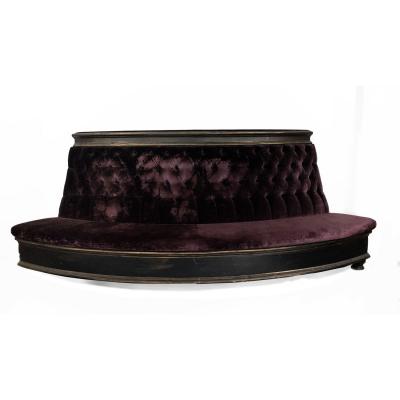 Victorian style Purple Velvet Banquette Pouf