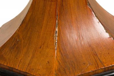 Viennese Biedermeier Figured Fruitwood Walnut and Ebonized Center Table