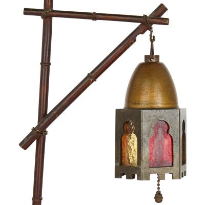 Viennese Orientalist cold painted bronze figurative lamp