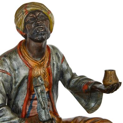Viennese Orientalist cold painted bronze figurative lamp
