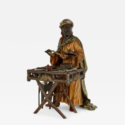 Viennese cold painted bronze of an Arab merchant