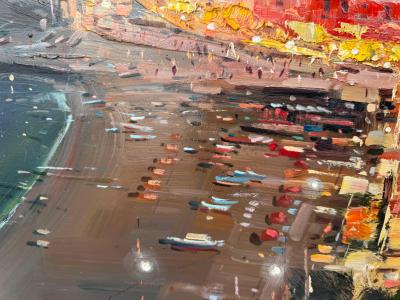 View of Positano Amalfi Coast Italy Oil on Canvas