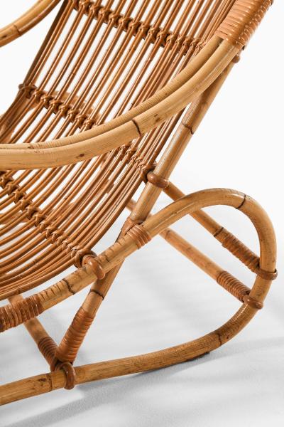 Viggo Boesen Pair of Scandinavian Modern Easy Chairs in Cane Rattan by Viggo Boesen 1940s