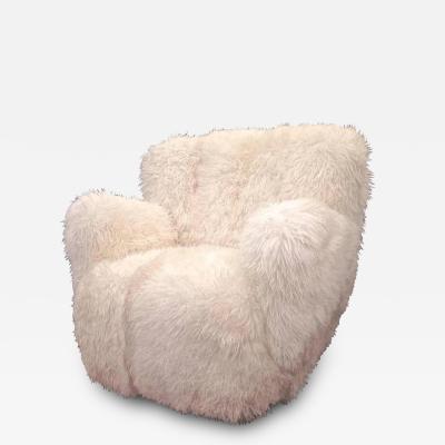 Viggo Boesen Viggo Boesen Pair of Hairy Club Chairs Covered in Sheep Skin Fur