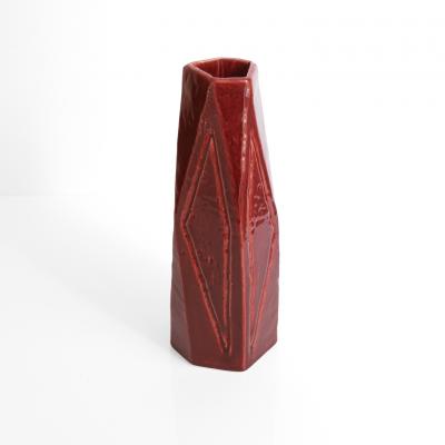 Vilhelm Bjerke Petersen VILHELM BJERKE PETERSEN RED STONEWARE VASE FOR RORSTRAND 1950S