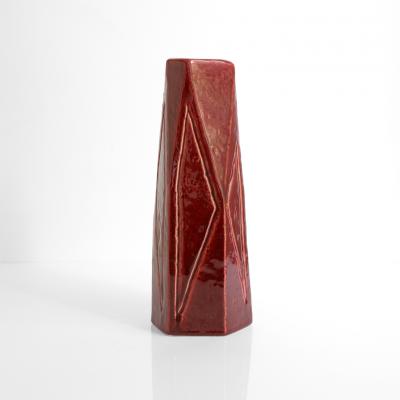 Vilhelm Bjerke Petersen VILHELM BJERKE PETERSEN RED STONEWARE VASE FOR RORSTRAND 1950S
