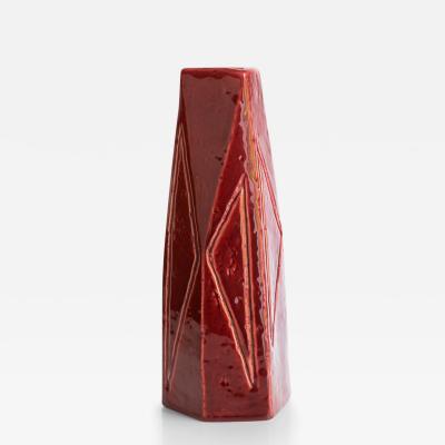 Vilhelm Bjerke Petersen VILHELM BJERKE PETERSEN RED STONEWARE VASE FOR RORSTRAND 1950S