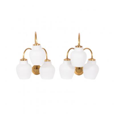 Vilhelm Lauritzen Pair Wall Sconces Attributed to Vilhelm Lauritzen