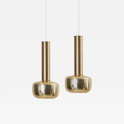 Vilhelm Lauritzen Pair of Pendant Lamps in Brass by Vilhelm Lauritzen for Louis Poulsen